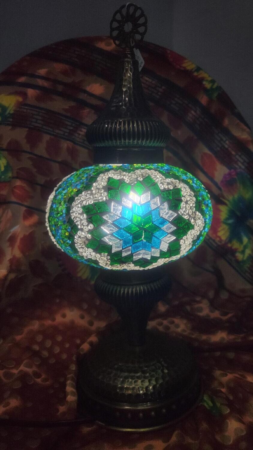 Turkish Lamp Large Green Teal star