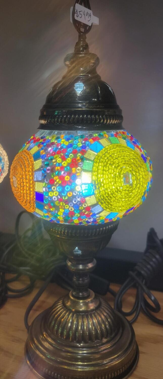 Turkish Lamp Multicolored Circle Pattern