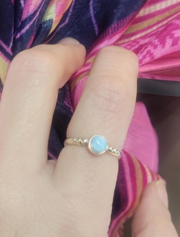 Larimar Dainty Dot Ring