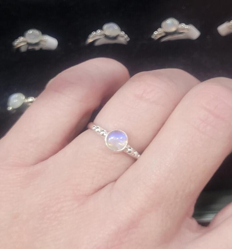 Moonstone Dainty Dot Ring