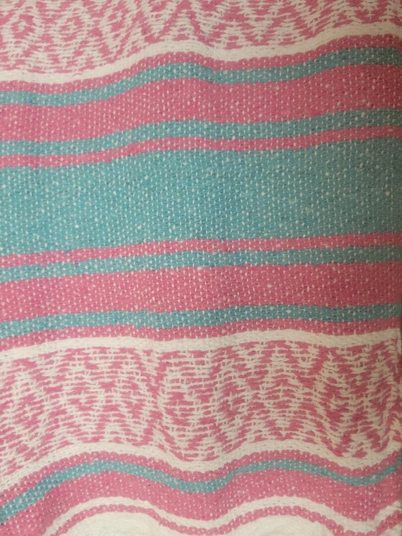 Earth Rag Blankets  Pink /Aqua