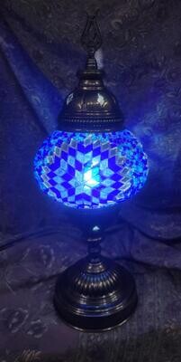Turkish Lamp with Blue Burst Pattern
