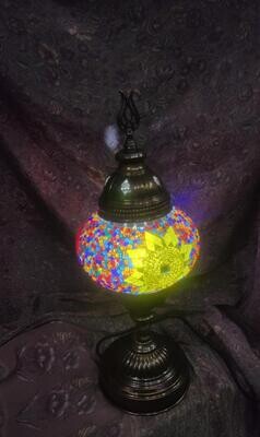 Turkish Lamp with Beaded , Yellow, Blue & Red Circular Pattern