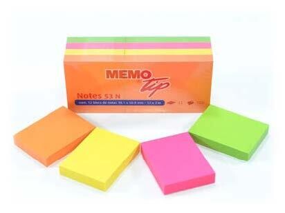 Block Memo Tip Neon 1.5" X 2" 4 Colores
