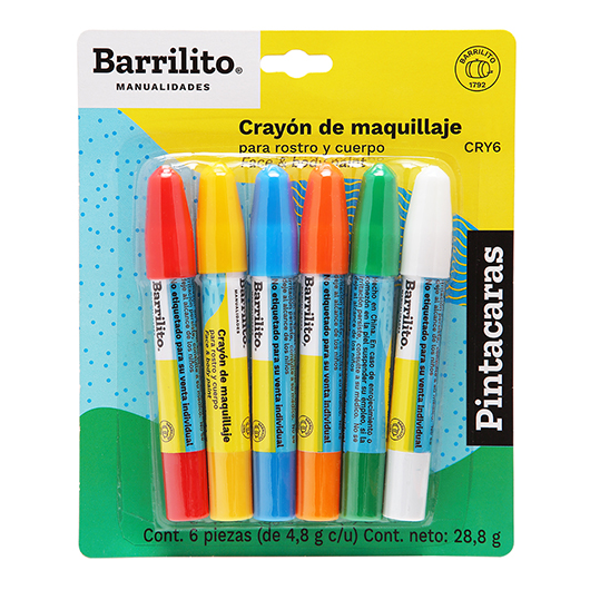 Pintacaritas Barrilito De 6 Colores