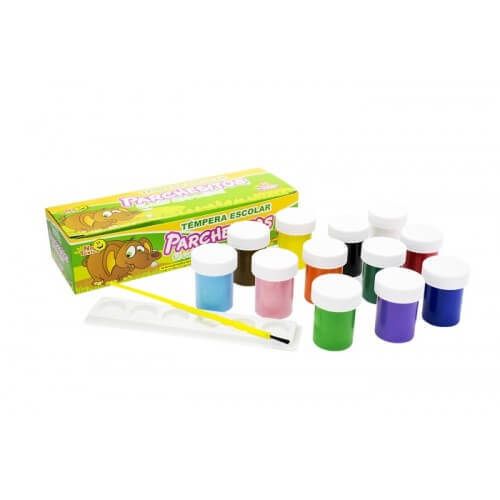 Tempera Parchesitos De 12 Colores