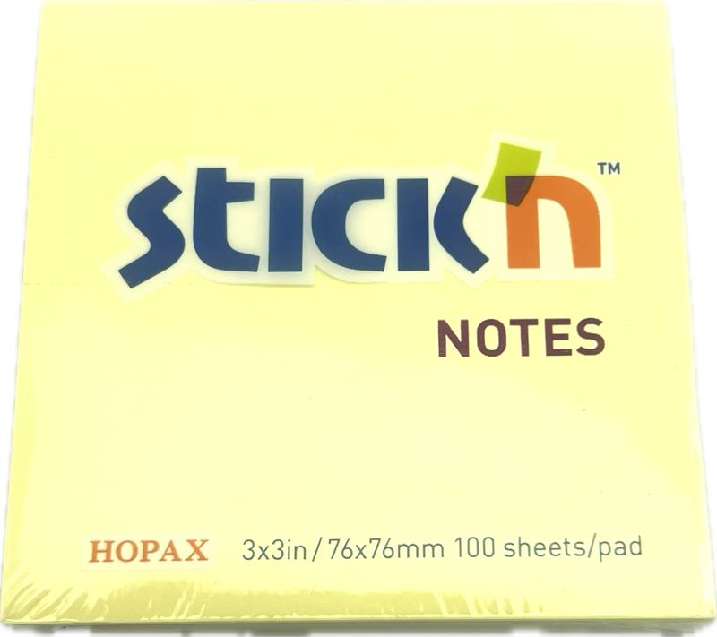 Block Notas Stickn 3*3*100 X Color Amarillo 100hojas