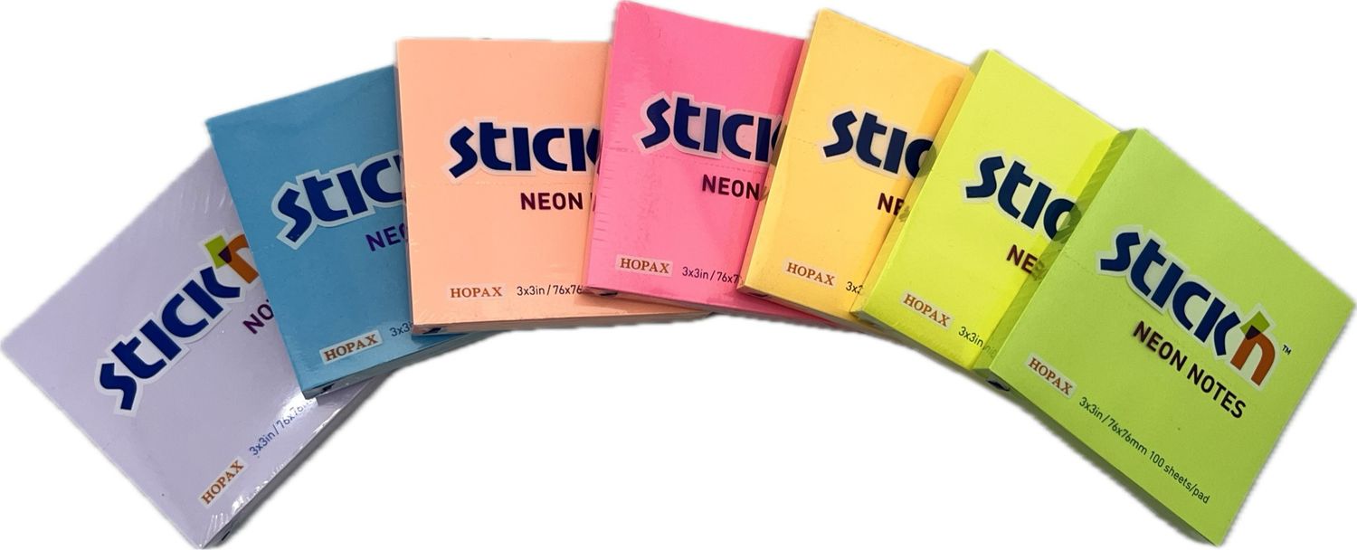 Block Notas Stickn 3*3*100 X Color Neon 100hojas