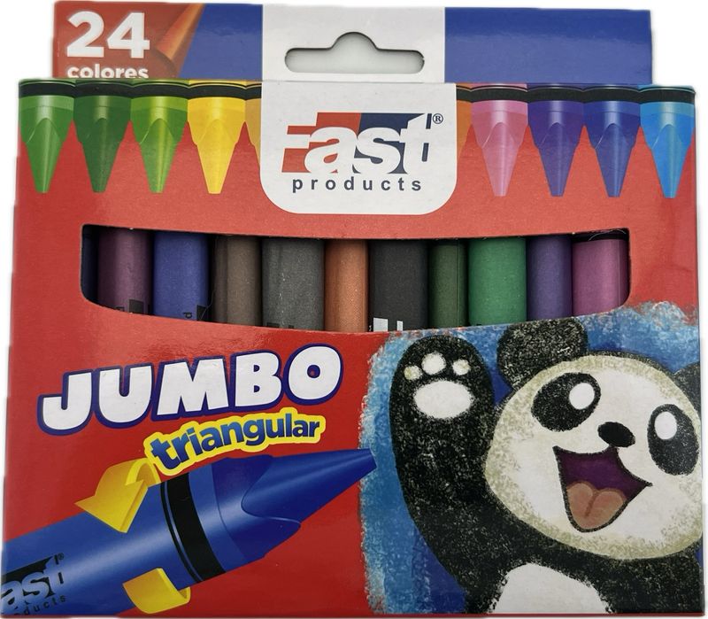 Crayones De Cera Jumbo Fast 24 Colores