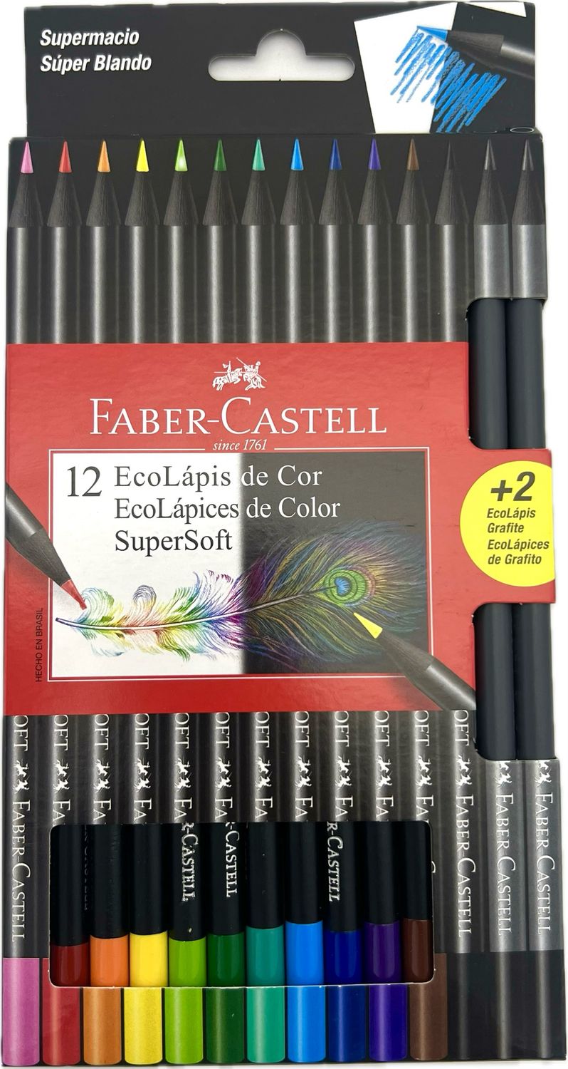 Crayones De Madera 12 Colores Faber Castell Supersoft