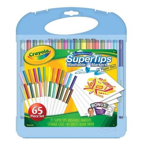 Kit Crayola Celeste Marcadores Delgados Y Block