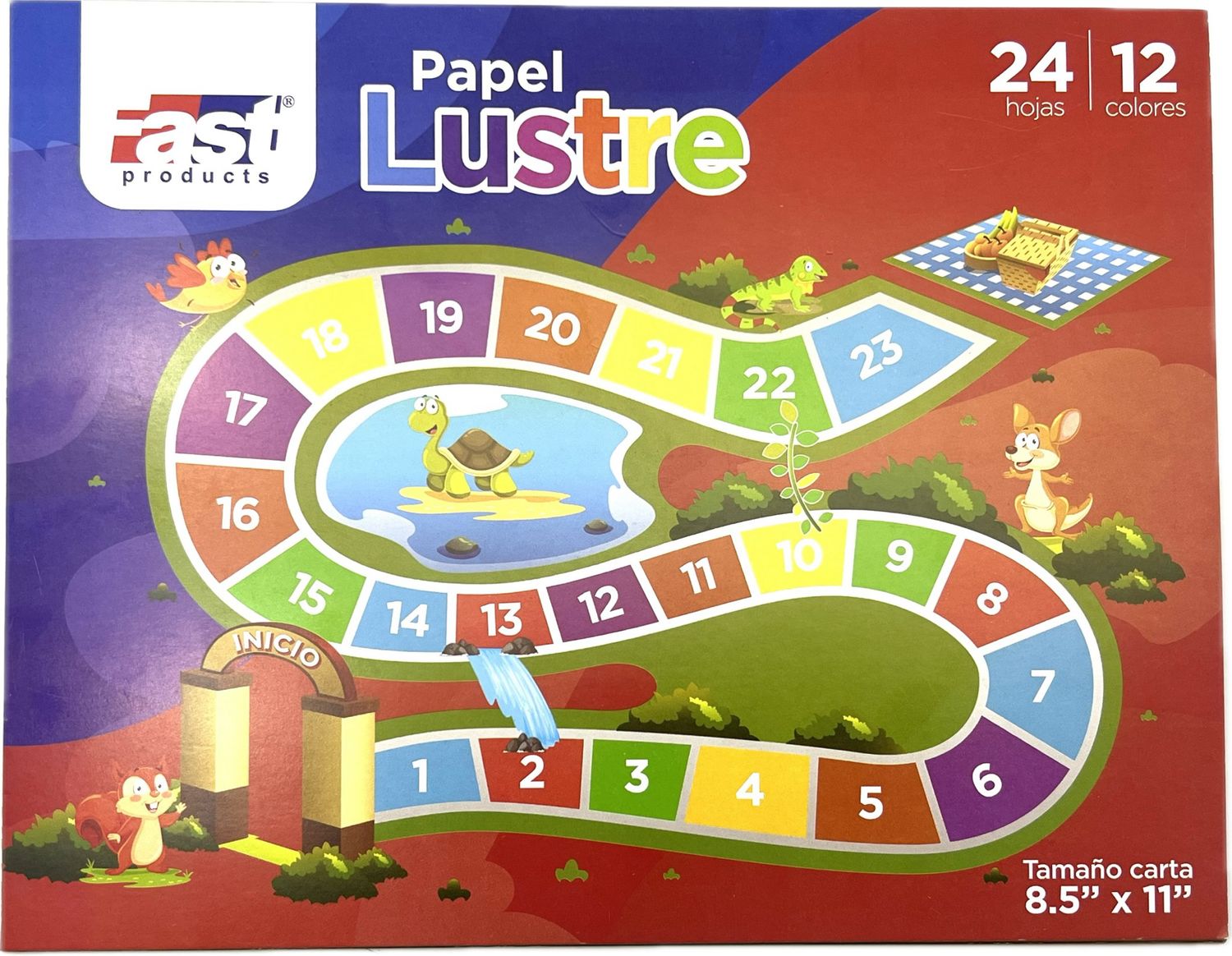 Block de Papel Lustre 24 Hojas - 12 Colores
