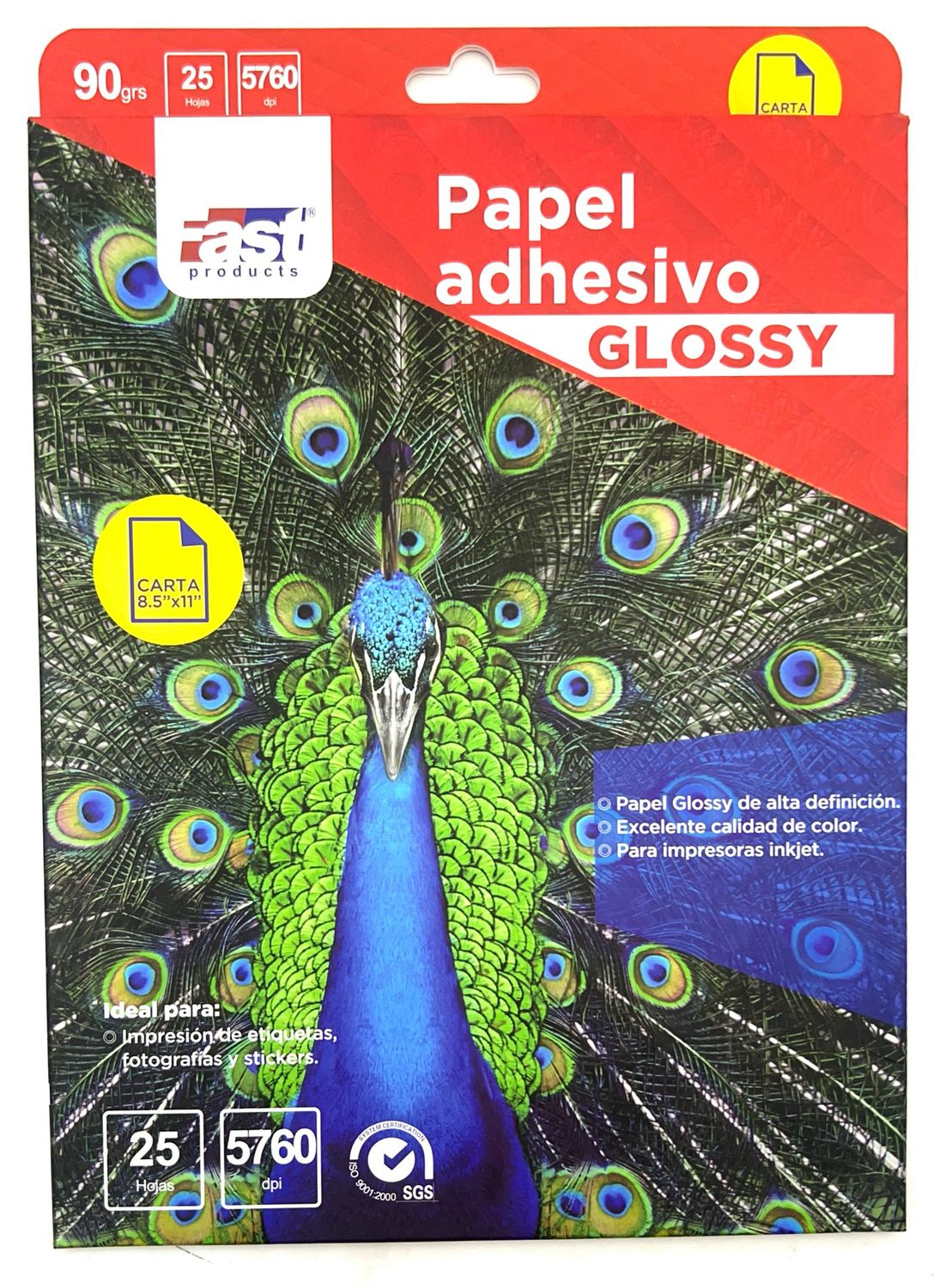 Papel Adhesivo Glossy (Tipo Fotográfico) Carta 25 Hojas