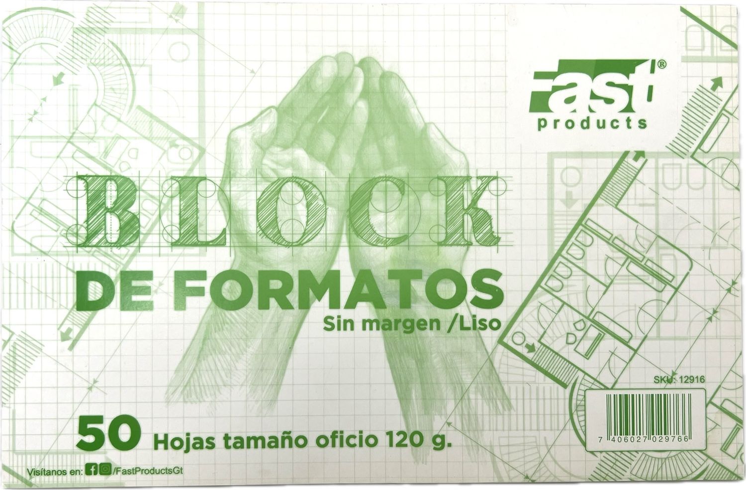 Block Formatos 120 Gramos Oficio 50 hojas