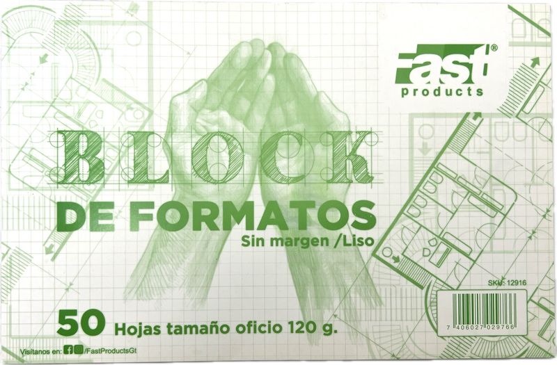 Block Formatos 120 Gramos Oficio 50 hojas