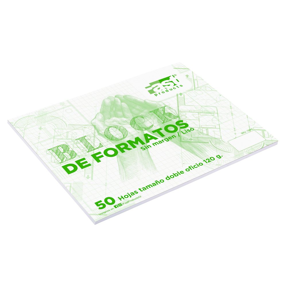 Block Formatos 120 Gramos Doble Oficio 50 hojas