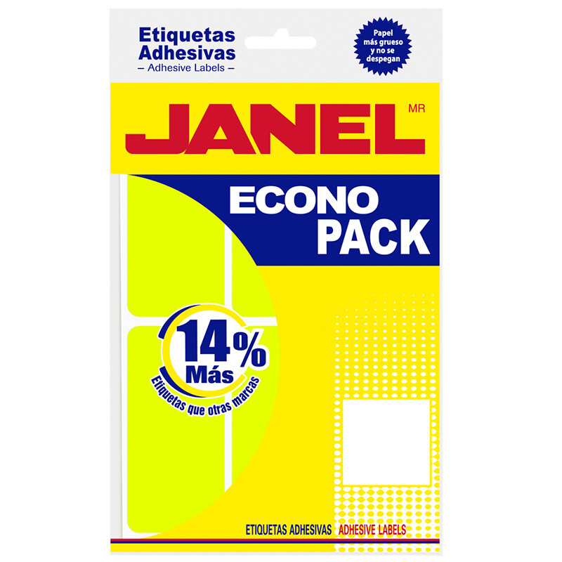 Etiquetas Rectangulares 10*5Cm 48Unidades, COLORES DISPONIBLES: AMARILLO