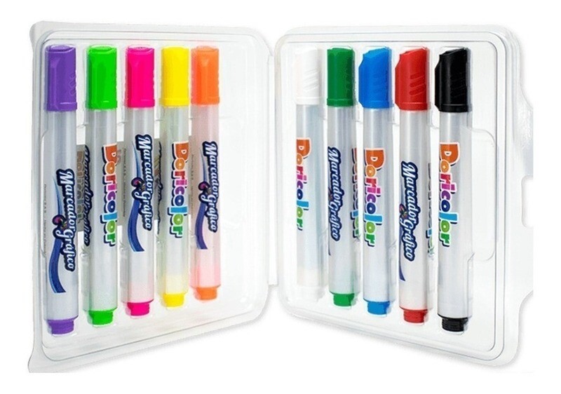 Marcadores Marcatodo Doricolor 10 Colores A Base De Tempera