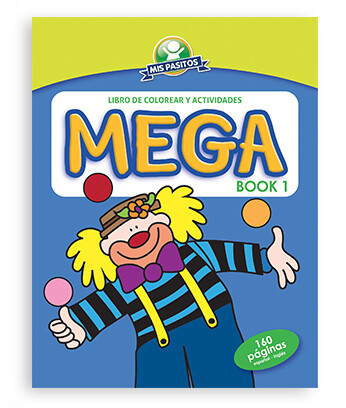 Libro Colorear Mega Mis Pasitos BASICOS, Disponibilidad de Titulos: Mega Book 1
