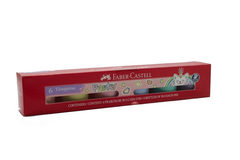 Temperas Faber Castell De 6 Colores Pastel