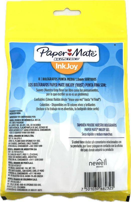 Boligrafos Paper Mate 8 Colores 1.0 mm
