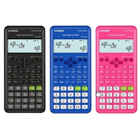 Calculadora Cientifica Casio Fx-82LA PLUS (NEGRA, ROSA Y AZUL)