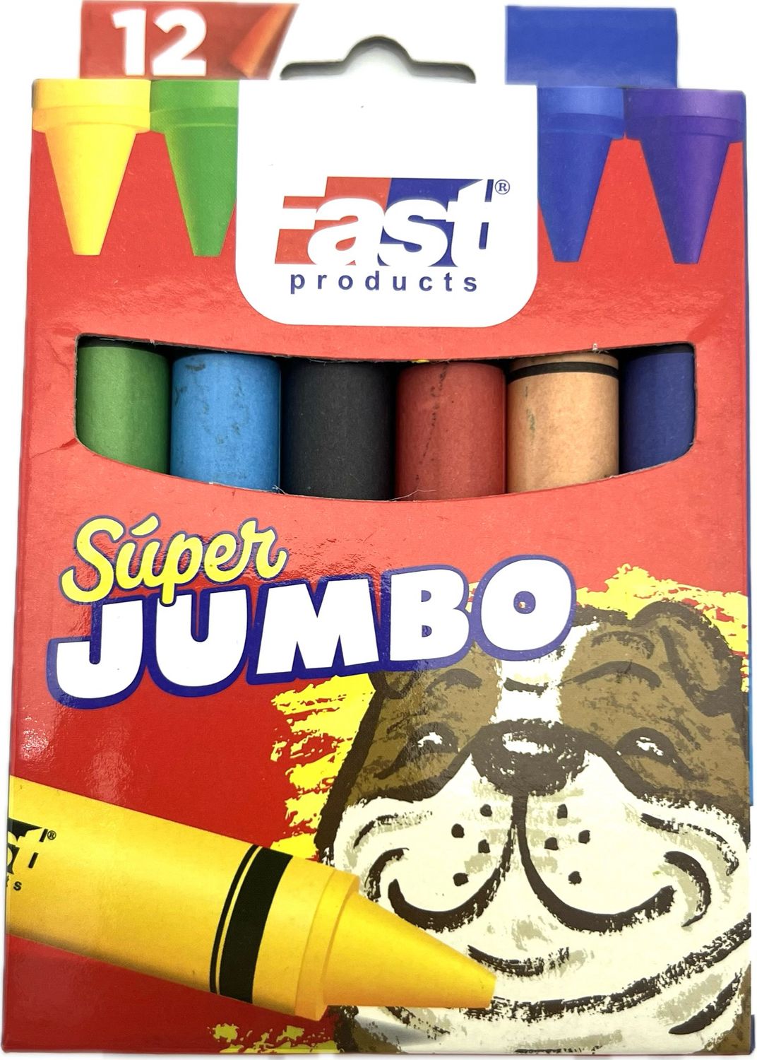 Crayones De Cera Super Jumbo 12 Colores Fast