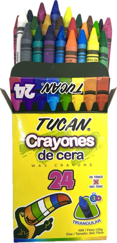 Crayones De Cera Delgados 24 Colores Tucan