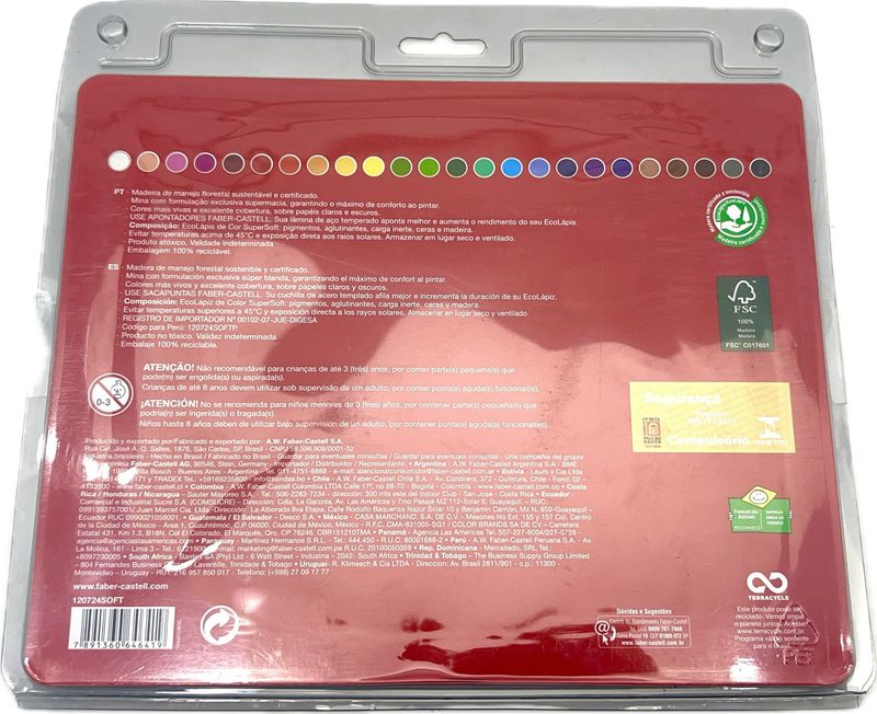 Crayones De Madera 24 Colores Faber Castell Supersoft