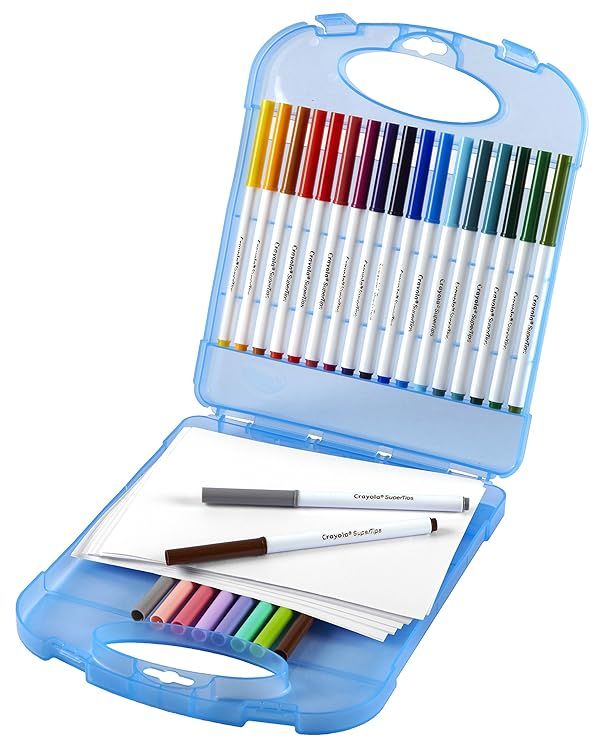 Kit Crayola Celeste Marcadores Delgados Y Block