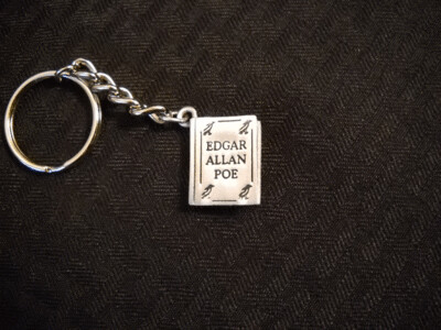 Pewter Book Keychain