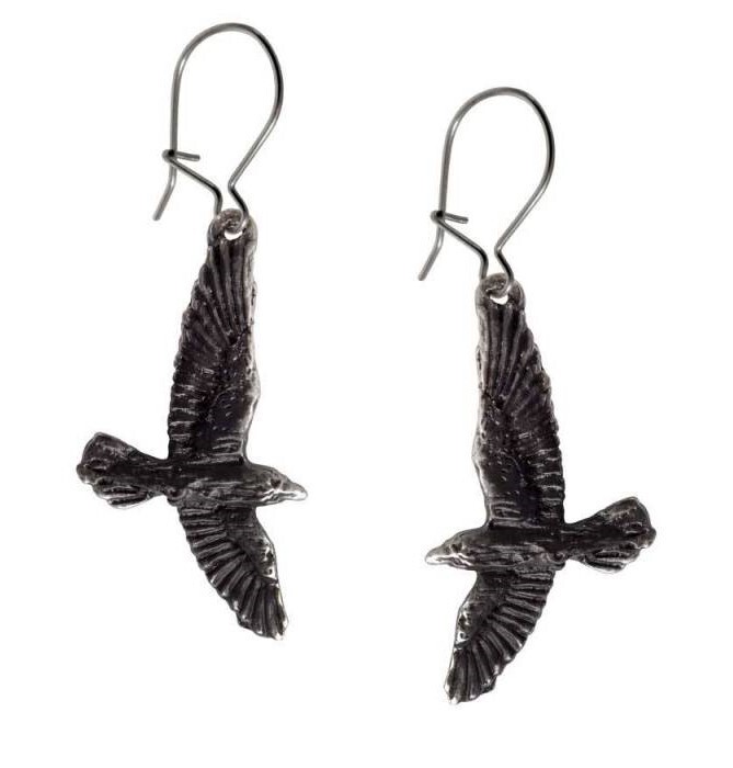 Black Raven Earrings