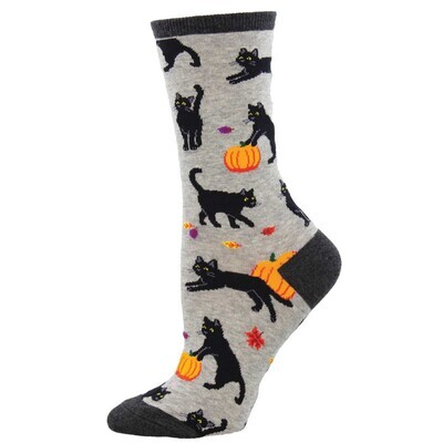 Black Cat Halloween Socks