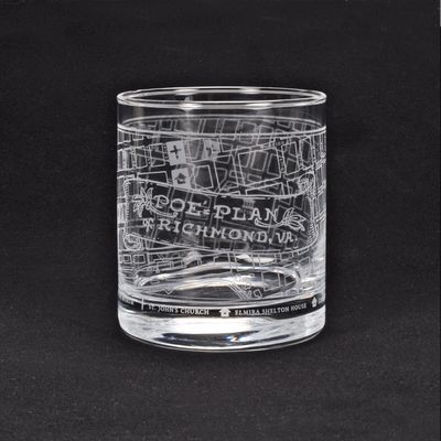 Poe's Plan of Richmond Whiskey Glass
