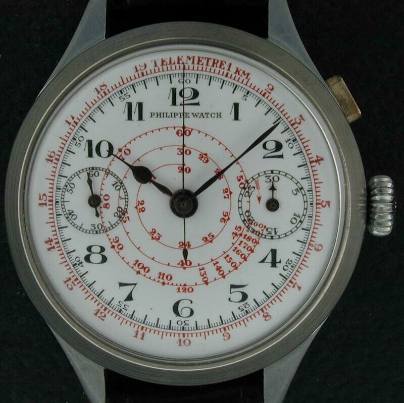 Philippe Single Button Chronograph Porcelain dial