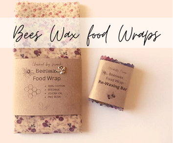 Bees Wax Food Wrap - Set of Three + Rewaxing Bar