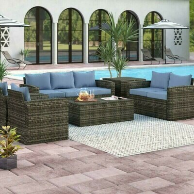Arlington 6 Piece Rattan Sofa Seating Group With Cushions