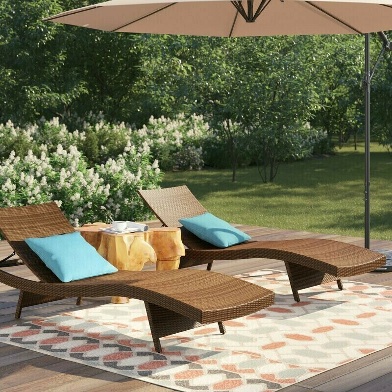 79&quot; Long Reclining Chaise Lounge Set (Set of 2)