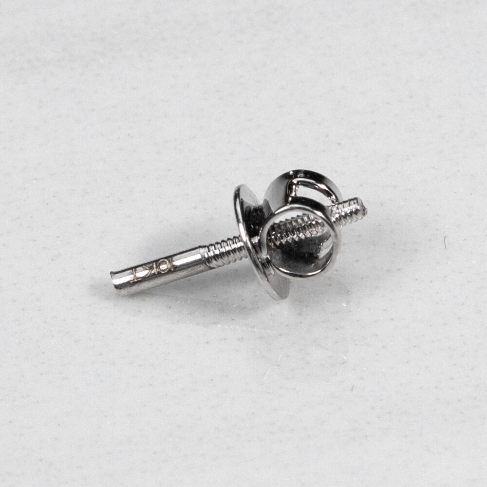 10K Solid White Gold Screw On Earring Back Post