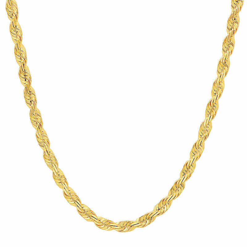 14k Yellow Gold 4mm 16,18,20,22,24 inch Rope Chain