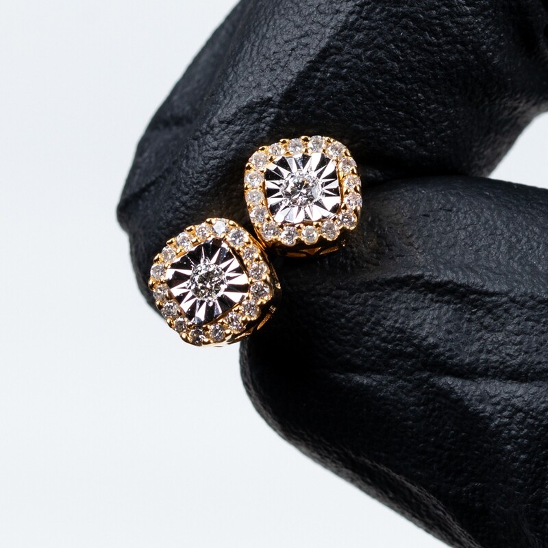 14K Gold Miracle Set 0.28Ct Natural Diamond Earrings
