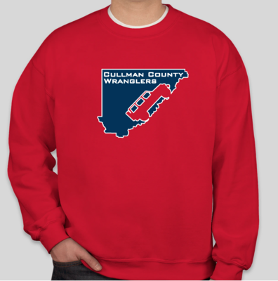 Cullman County Wranglers Crewneck Sweatshirt - Red