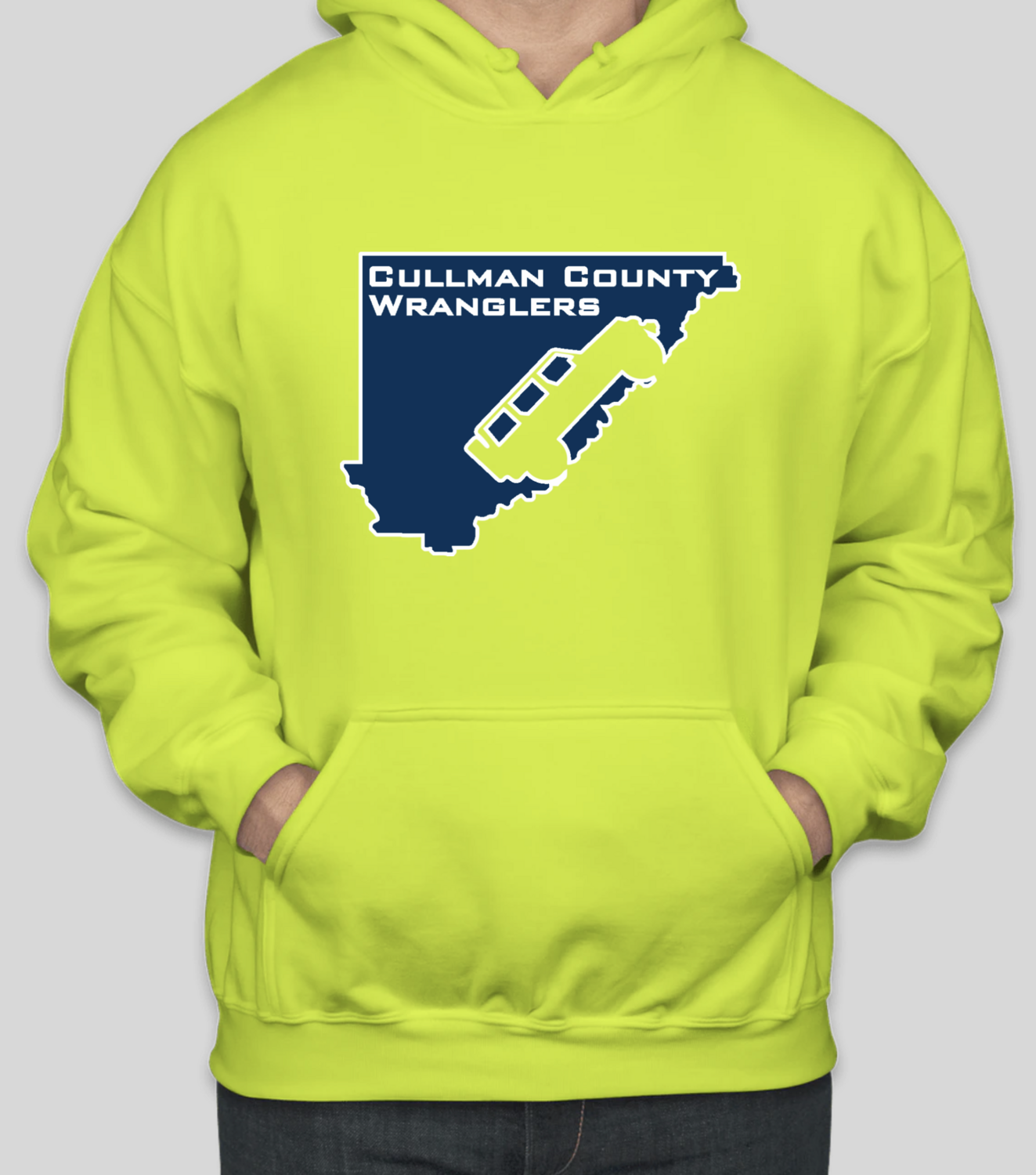 Cullman County Wranglers Hooded Sweatshirt - Safety Green
