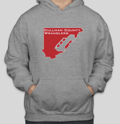 Cullman County Wranglers Hooded Sweatshirt - Red & Sports Grey