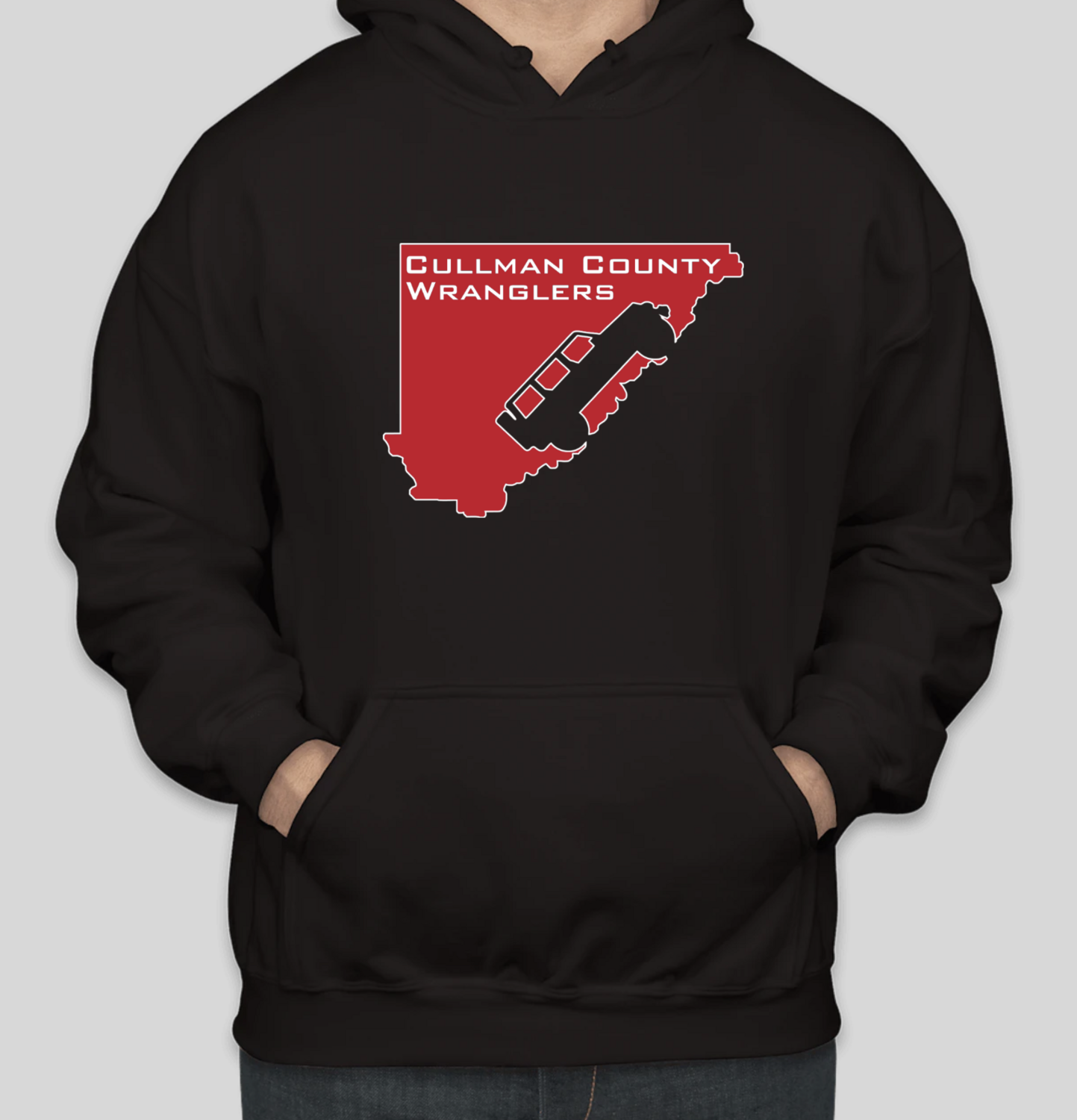 Cullman County Wranglers Hooded Sweatshirt - Red & Black