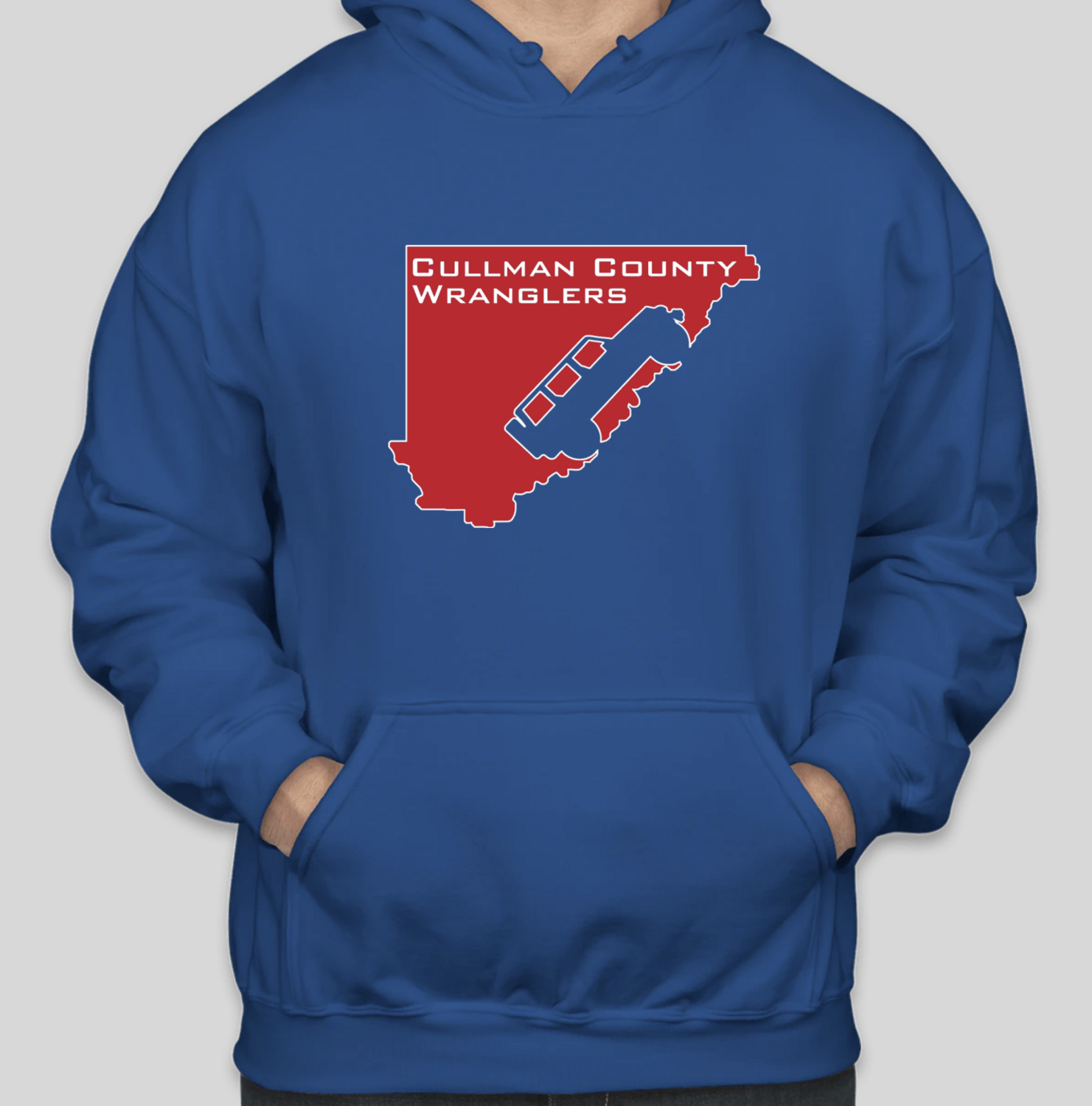 Cullman County Wranglers Hooded Sweatshirt - Red & Royal Blue