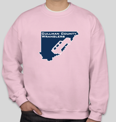 Cullman County Wranglers Crewneck Sweatshirt - Light Pink
