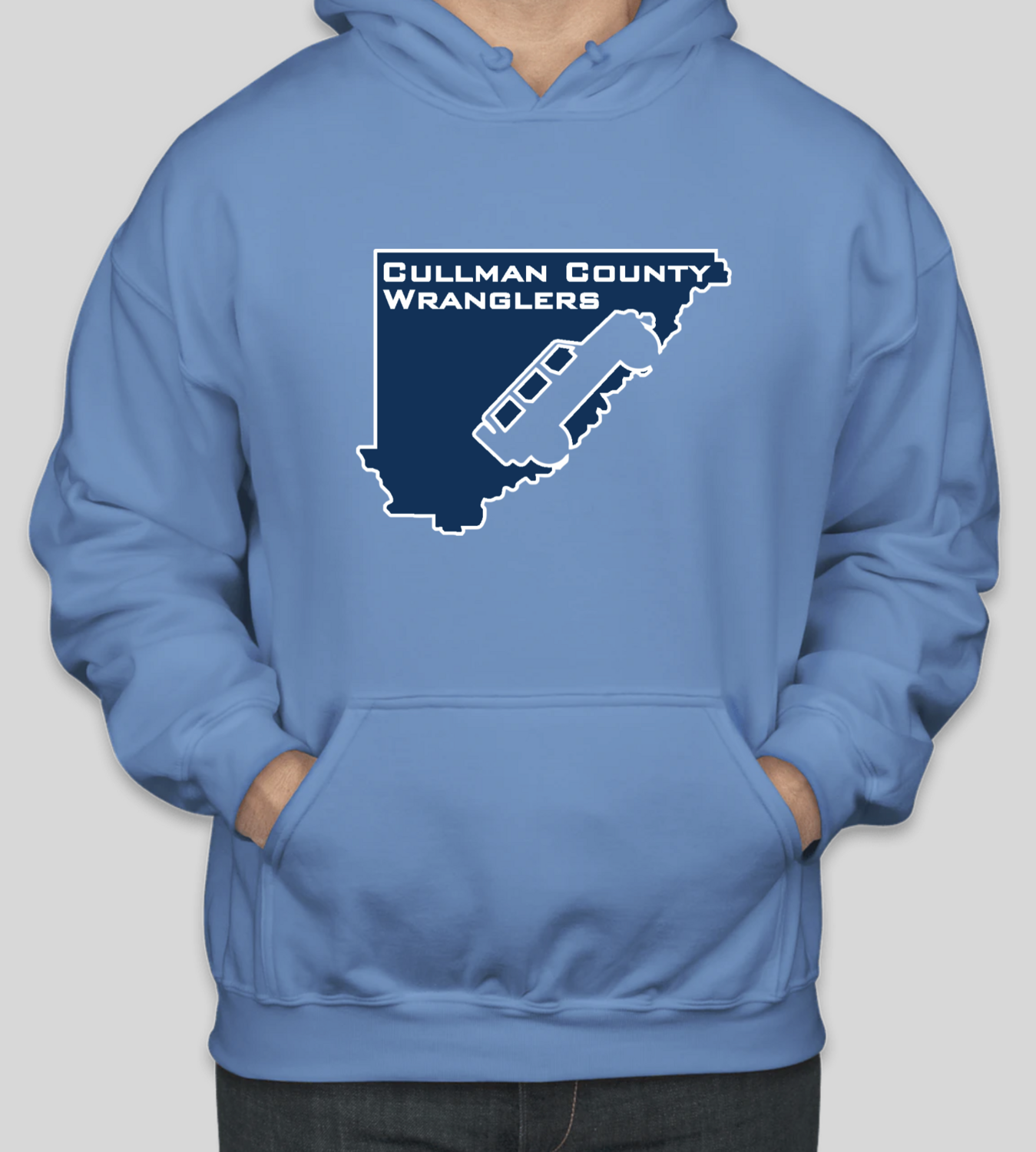 Cullman County Wranglers Hooded Sweatshirt - Carolina Blue