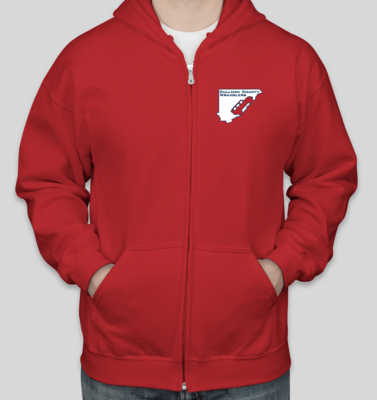 Cullman County Wranglers Full-Zip Hooded Sweatshirt - Red