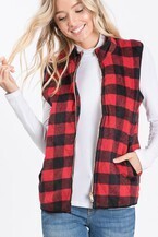 Black And Red Plaid Vest